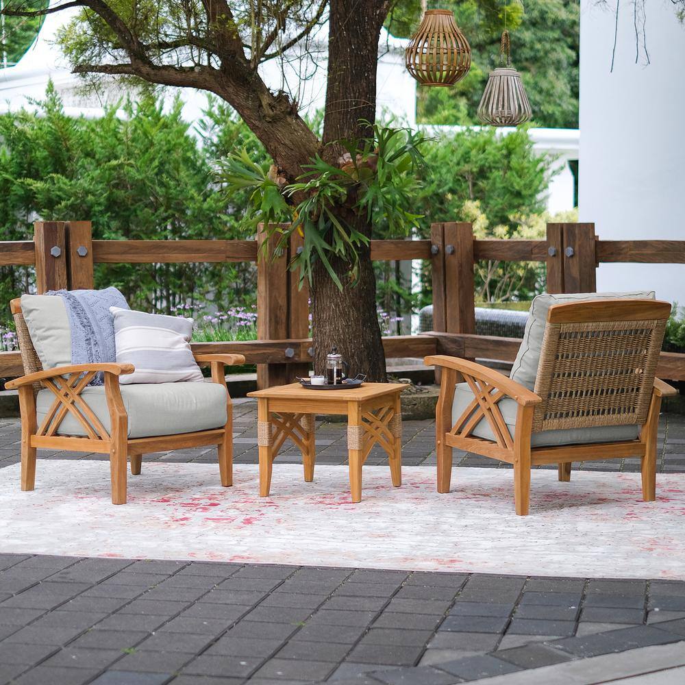 Outdoor wood conversation set hot sale