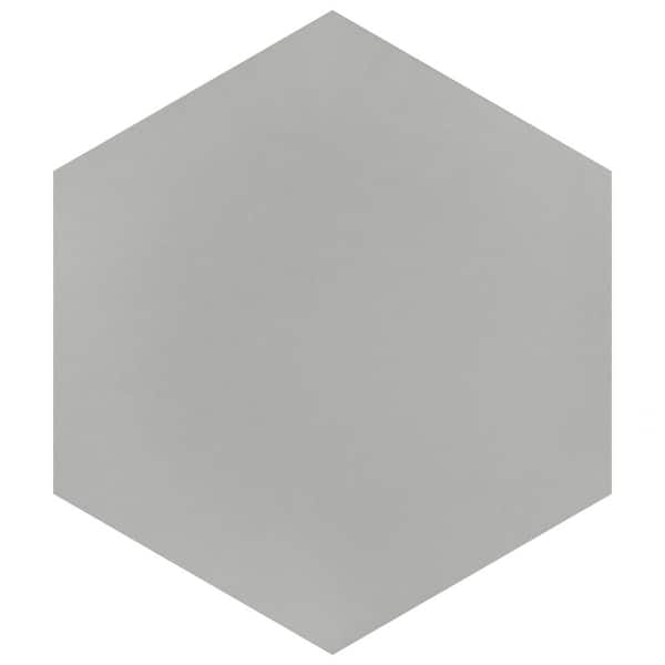 Merola Tile Textile Basic Hex Silver 8-5/8 in. x 9-7/8 in. Porcelain Floor and Wall Tile (11.5 sq. ft./Case)