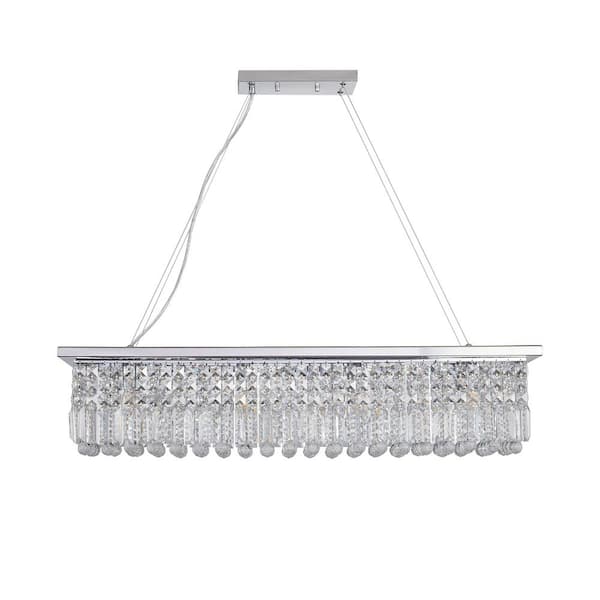 Foehn 8-Lights Modern Chrome Crystal Chandelier with E12 Socket