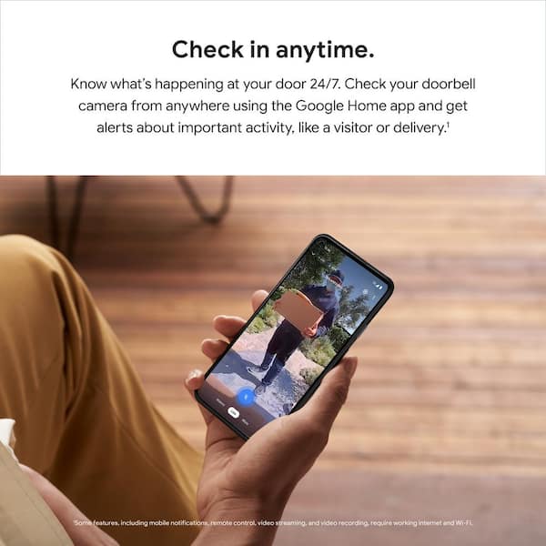 Google Nest Doorbell (Battery) - Smart Wi-Fi Video Doorbell Camera