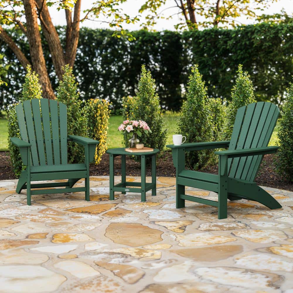 POLYWOOD Grant Park Green 3-Piece Plastic Traditional Curveback