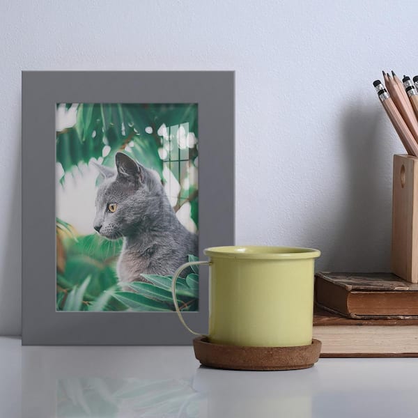 Modern 3.5 in. x 5 in. Grey Picture Frame (Set of 4)