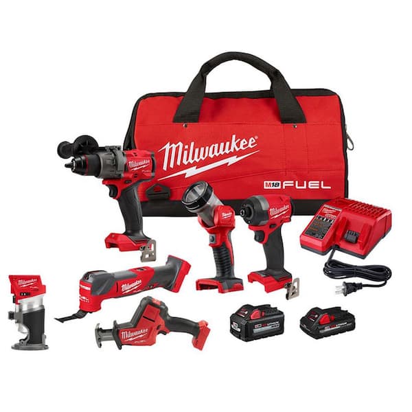 Milwaukee M18 FUEL 18-Volt Lithium Ion Brushless Cordless Combo Kit 4 ...