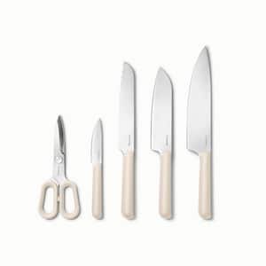 5-Piece Stainless Steel Knife Set in Cream