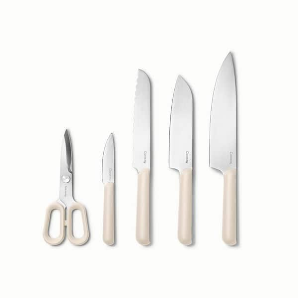 5-Piece Stainless Steel Knife Set in Cream