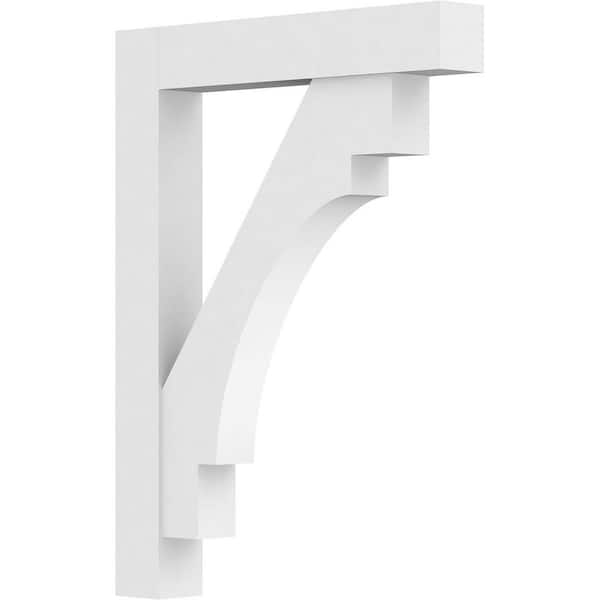 Ekena Millwork Standard Merced 3 in. W x 32 in. H x 24 in. D Signature Urethane Polyurethane Bracket With Block Ends