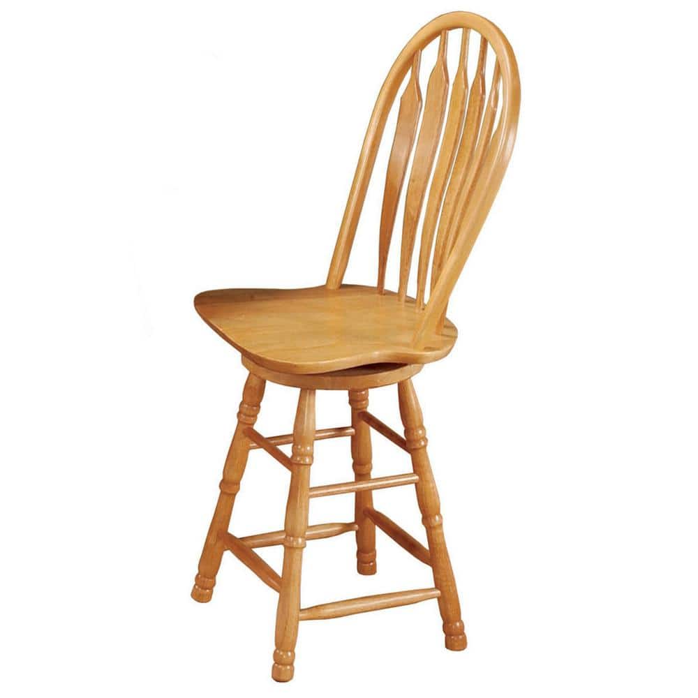 Oak Bravo Selections 44.5 in. Light Oak High Back Wood Frame 24 in. Bar Sto