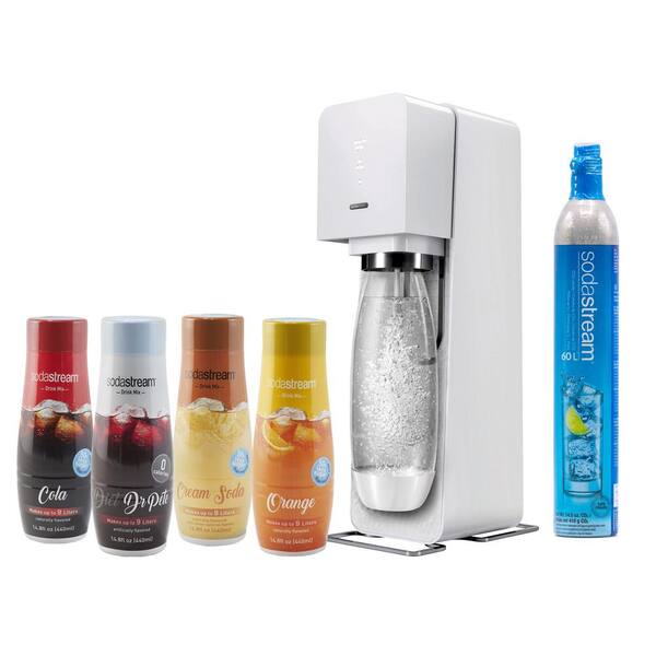 SodaStream Source Home Maker Starter Kit with Variety Pack Soda Flavors in White