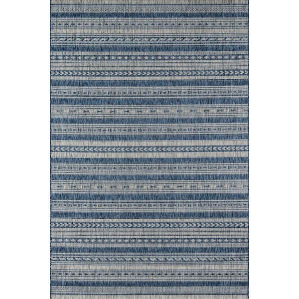 Tuscany Blue 6 ft. 7 in. x 9 ft. 6 in. Indoor/Outdoor Area Rug