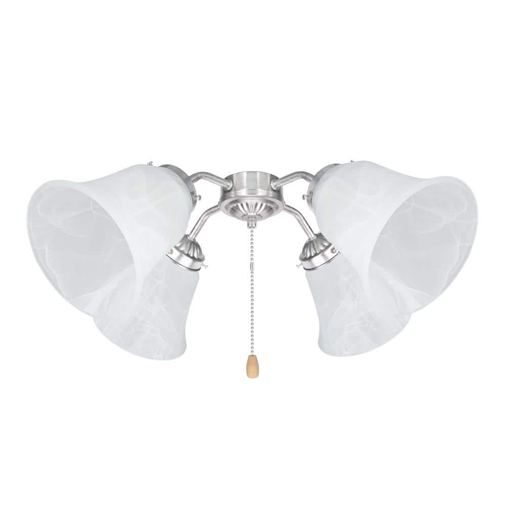 Transitional White Alabaster Bell Shaped Glass Shade Set