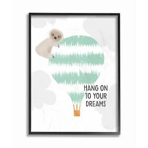 Dachshund in Hot Air Balloon Brown Framed Print 5 x 7 