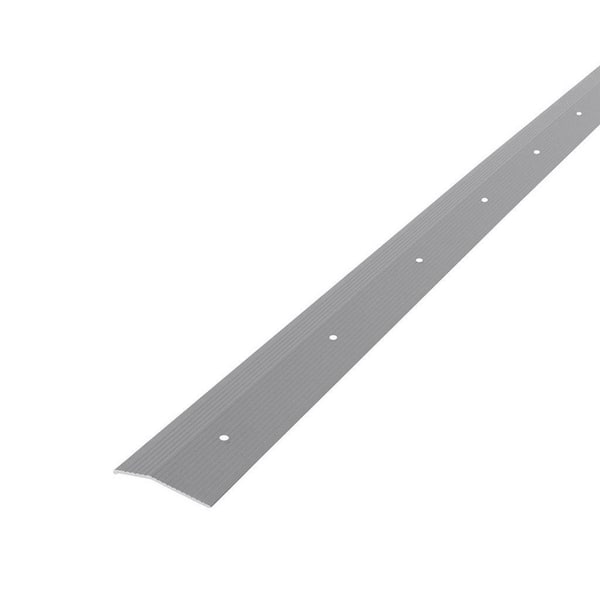 1-1/2 in. x 144 in. Satin Silver Brushed Carpet Grip Transition Strip