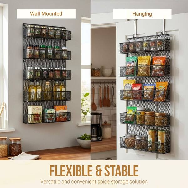 Spice Rack Black Wall