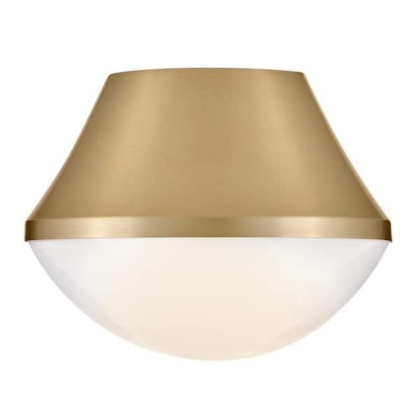 Haddie 11.0 in. 1-Light Lacquered Brass Flush Mount