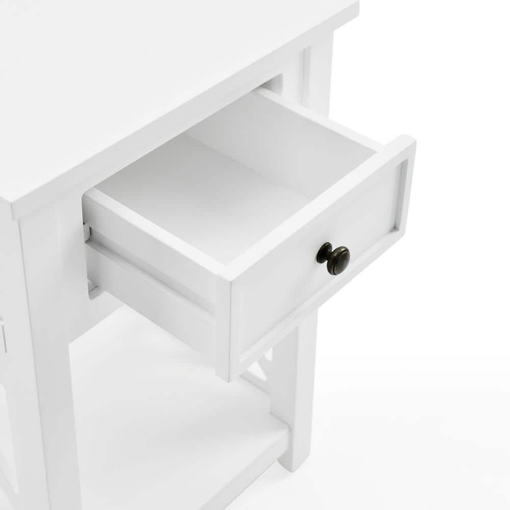 Coventry 15.75'' White Pine End Table with Drawer and Shelf