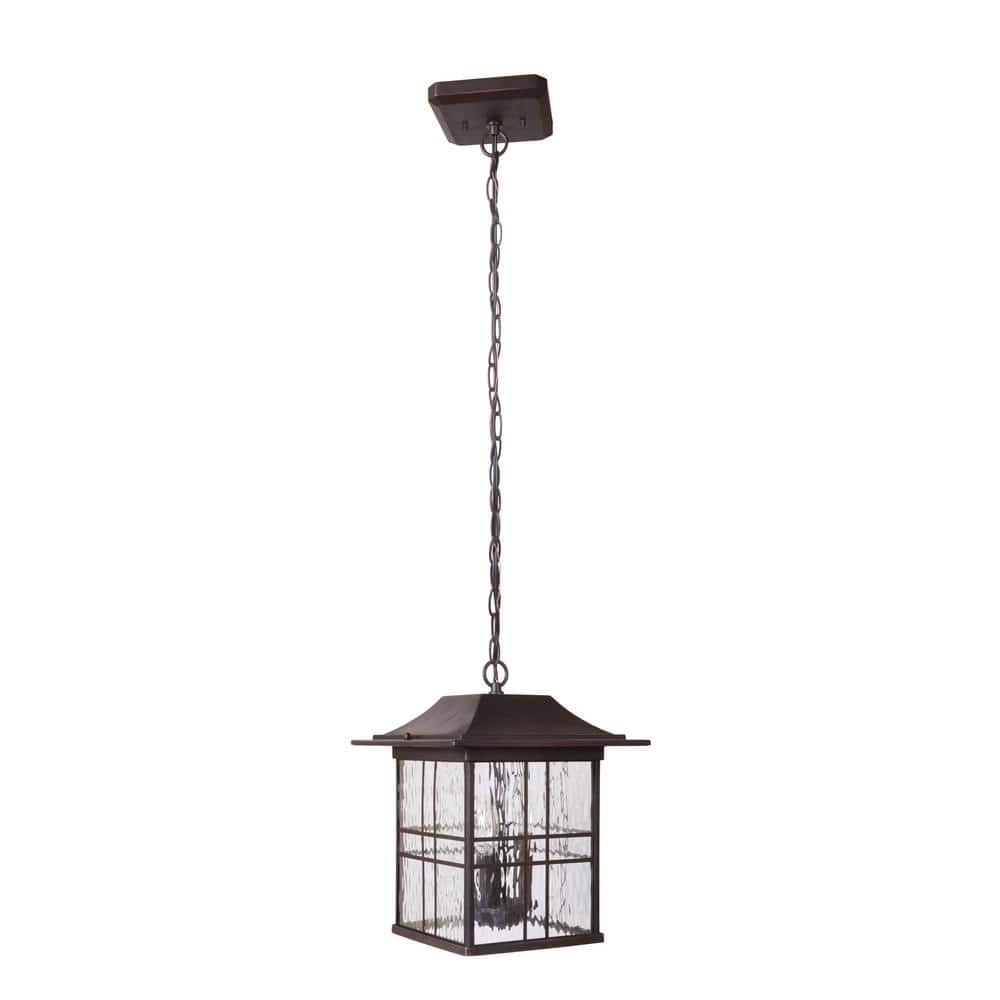 Dorset 14.3 in. 1 Light Aged Bronze Brushed Finish Dimmable Outdoor Pendant Light with Water Glass No Bulb Included price history on PriceWatchPro