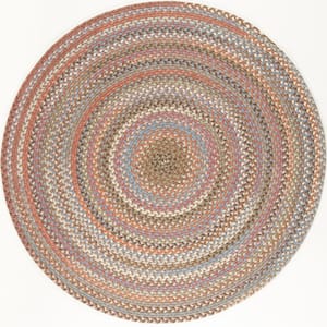 Greenwich Mocha Multi 4 ft. x 4 ft. Round Indoor Braided Area Rug