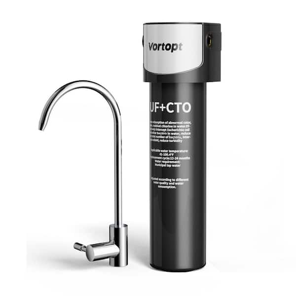Vortopt 0.01 μm Under Sink Water Filter System - NSF/ANSI 42-Certified Water Purifier, 19000 Gal. Large Flow Flux