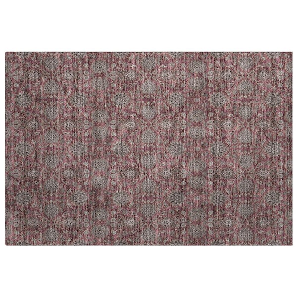Dream Shag Premium Machine Washable Abstract ADS702 Merlot 3 ft. x 4 ft. Area Rug
