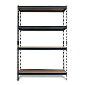 Pro Series 4-Tier Steel Garage Storage Shelving Unit in Matte Black with HDF Racks (48 in. W x 72 in. H x 18 in. D)