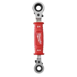 Linemans 1/2 in. 4-in-1 Insulated Ratcheting Box Wrench