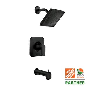 Genta Single-Handle 1-Spray Tub and Shower Faucet in Matte Black (Valve Included)