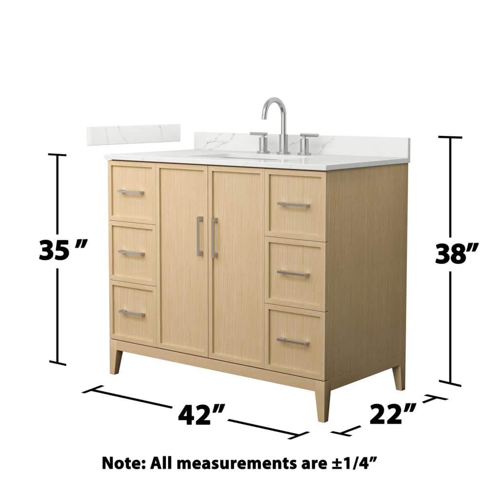 Elan 42'' Tan Oak Single Bathroom Vanity with Quartz Top