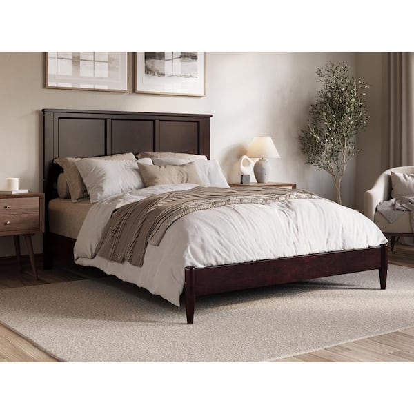 AFI Charlotte Brown Solid Wood Frame Queen Low Profile Platform Bed ...