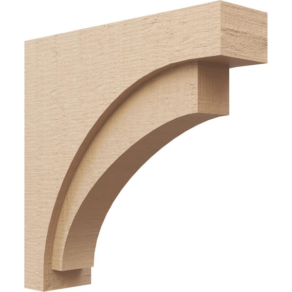 Ekena Millwork 6-in. x 24-in. x 24-in. Series 1 Thin Rivera Rough Cedar Woodgrain Timberthane Polyurethane Corbel, Primed Tan