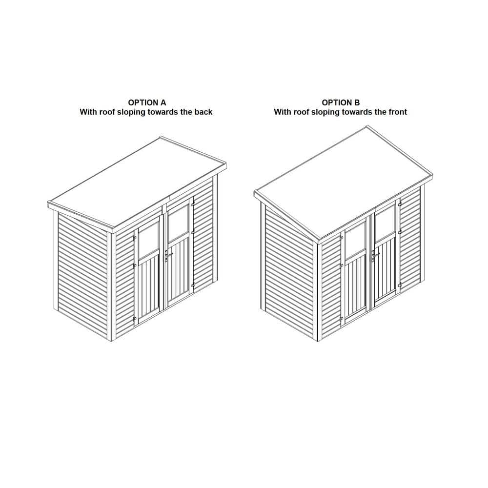8 ft. x 4 ft. Light Brown Wooden Lean-To Storage Shed with Double Doors and Windows
