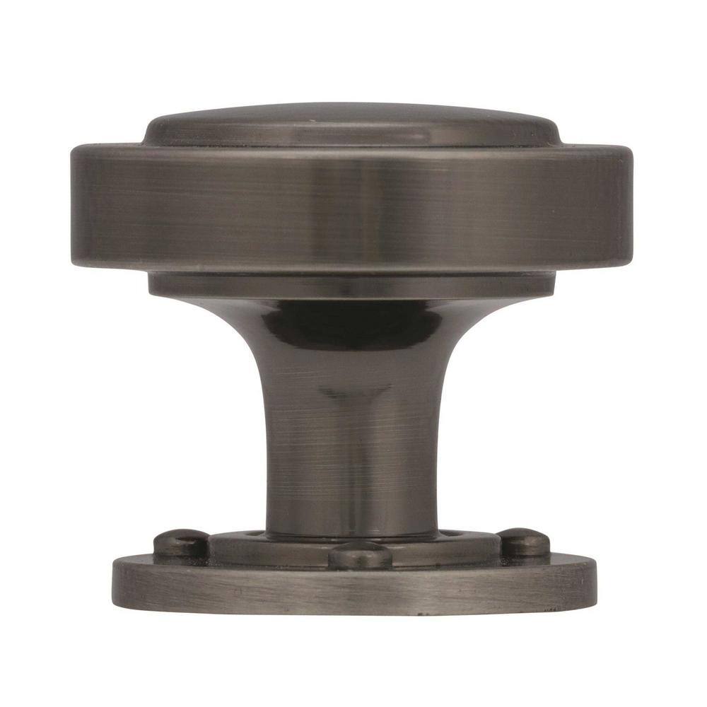 Graphite Steel Round Industrial Cabinet Knob with Mounting Hardware