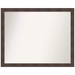 Whiskey Brown Rustic 30.25 in. W x 24.25 in. H Non-Beveled Wood Bathroom Wall Mirror in Brown
