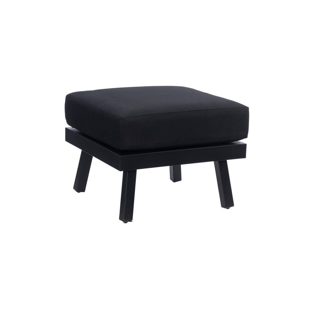 Linon Home Decor Galvin Black Aluminum Ottoman THD04207 The Home Depot