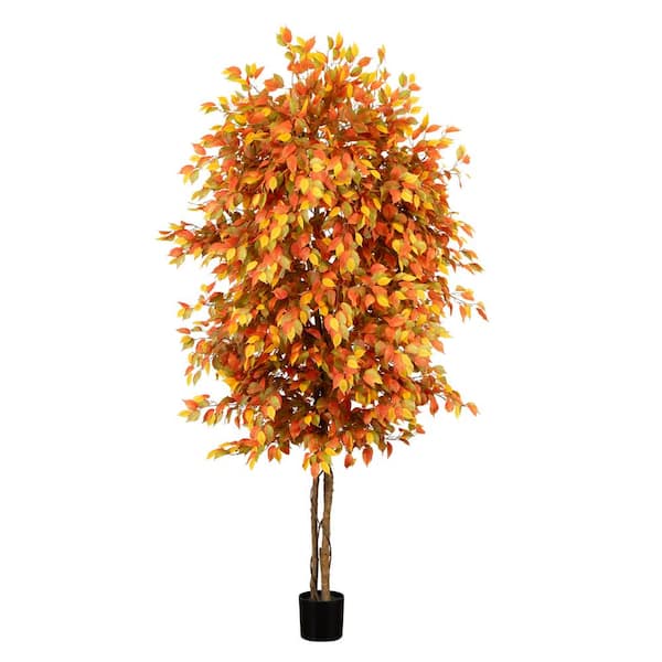 8 ft. Artificial Autumn Ficus Tree