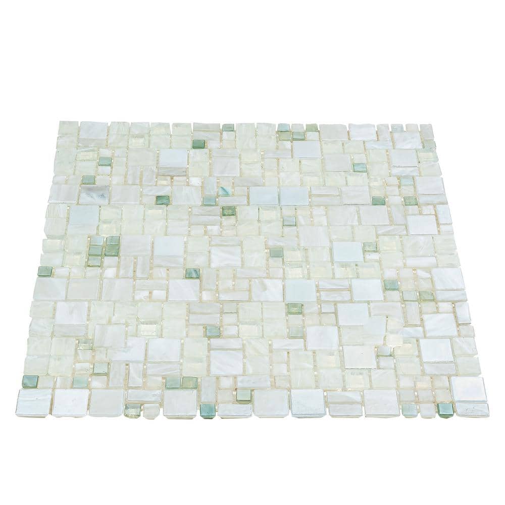 Pearl White Mini Versailles Glass Mosaic Tile Pack