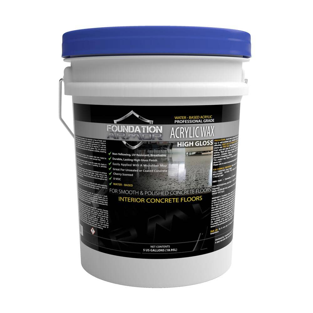 Foundation Armor Armor Wax-Gloss 5 GAL High Gloss Water Based Concrete ...