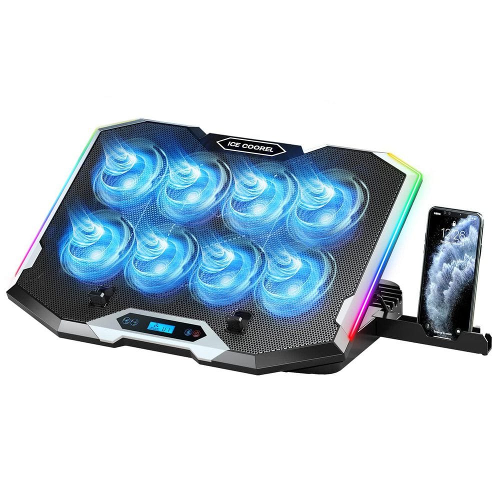 Gaming Laptop Cooling Pad with 8 Cooling Fans, Laptop Fan Cooler Pad for 15-17.3 in. with 6 Height Adjustable price history on PriceWatchPro