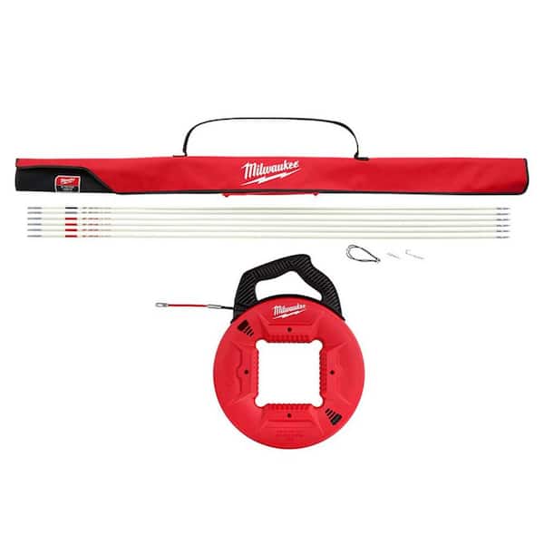 Milwaukee 30 ft. Fiberglass Fish Stick Low/Mid/High Flex Combo Kit with 50 ft. Polyester Fish Tape with Flexible Metal Leader