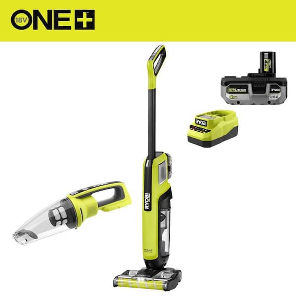 ONE+ HP 18V Cordless High-Capacity Stick Vacuum Kit with 4.0 Ah Battery, Charger, and ONE+ 18V Cordless Hand Vacuum