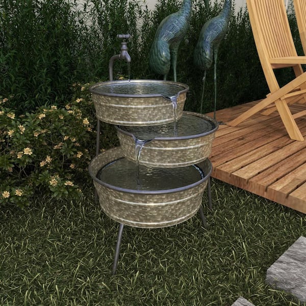 Litton Lane Gray Indoor and Outdoor Fountain with Spigot style