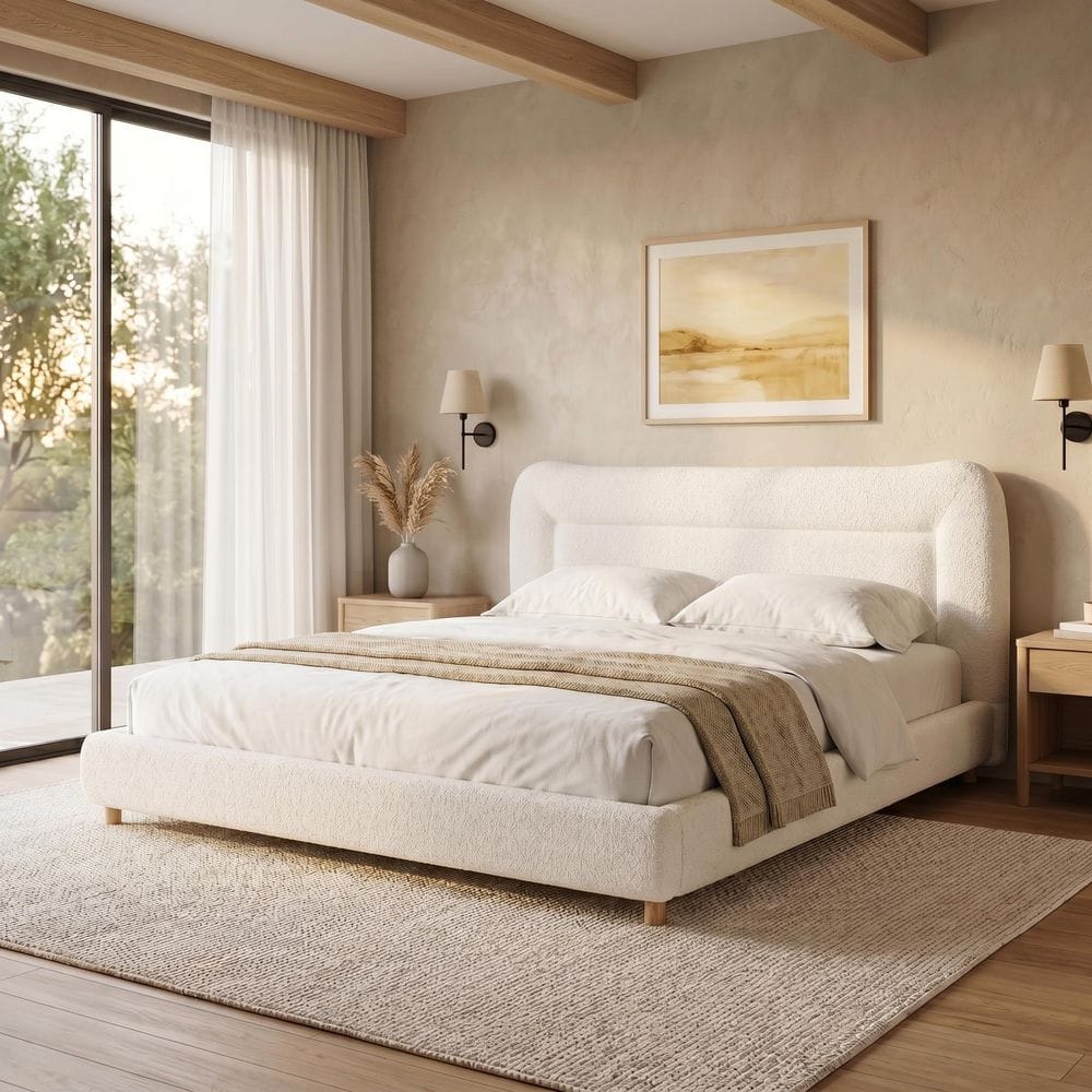 CHRISTOPHER KNIGHT HOME Samuel Modern Cream White Wood Frame Queen