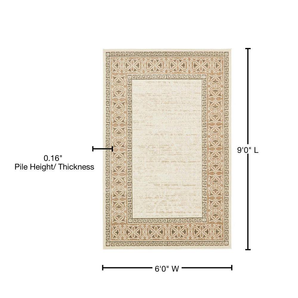 Easycare Abstract Synthetic 6' x 9' Outdoor Rug in Gray