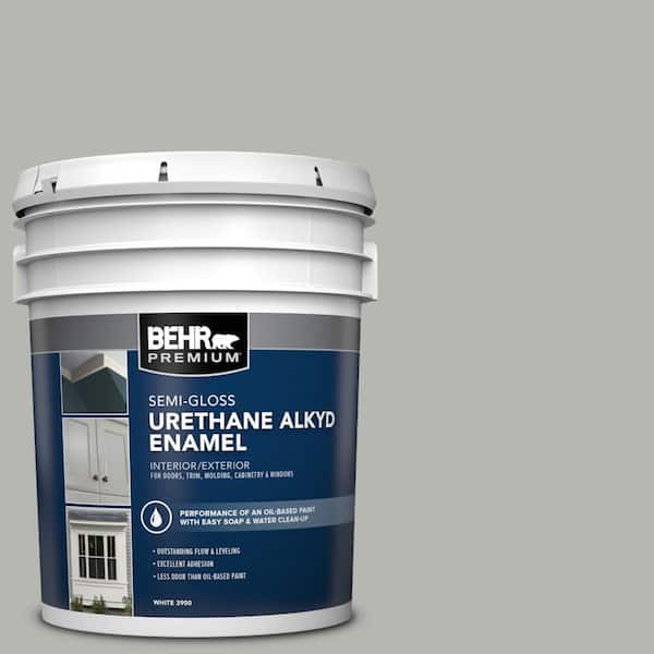 BEHR PREMIUM 5 gal. Home Decorators Collection #HDC-MD-26 Sonic Silver Urethane Alkyd Semi-Gloss Enamel Interior/Exterior Paint