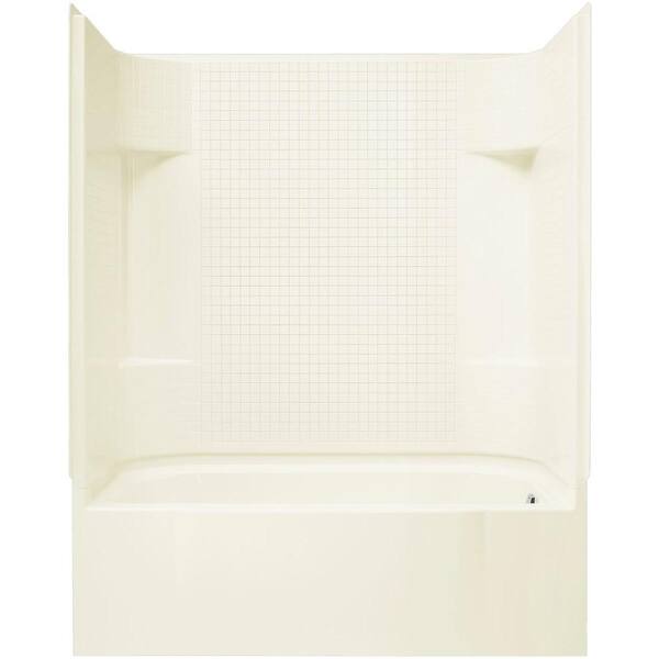STERLING Accord 60 in. x 30 in. x 72 in. Bath and Shower Kit with Right-Hand Drain in Biscuit