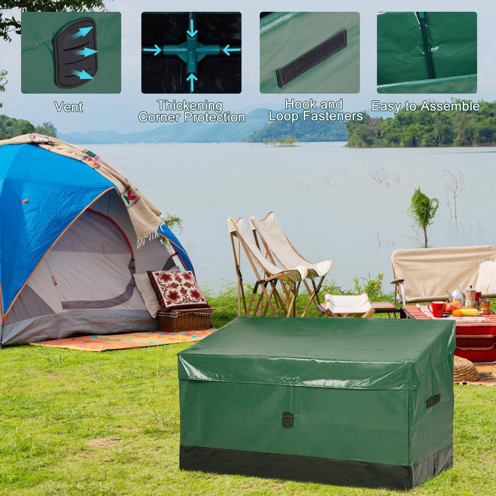 130 Gallon Green PVC Waterproof Outdoor Deck Box