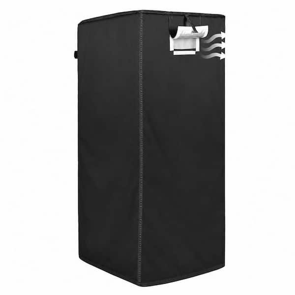 28 in. D x 23 in. W x 64 in. H Bun Rack Cover with 4 Sided Zippers, Universal 20-Tier Sheet Pan Rack Cover, Black