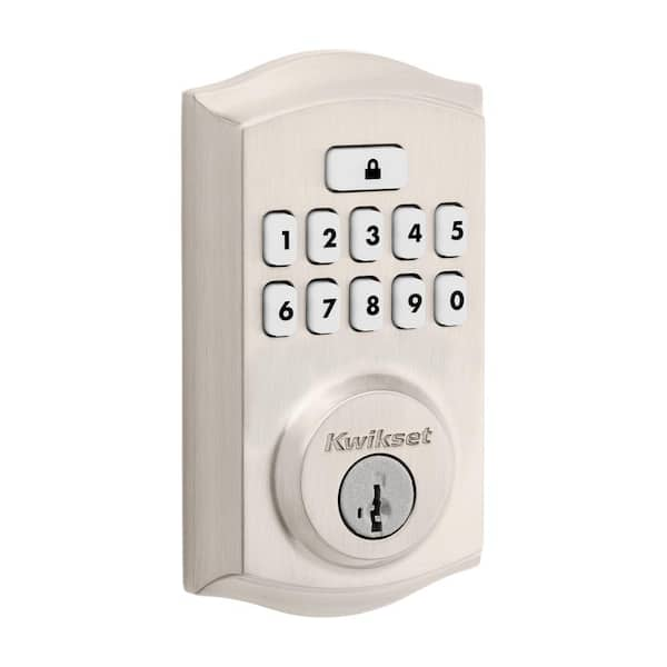 Kwikset SmartCode 260 Traditional Satin Nickel Keypad Single Cylinder Electronic Deadbolt Featuring SmartKey Security