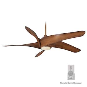 Artemis XL5 62 in. Integrated LED Indoor Distressed Koa Ceiling Fan with Light with Remote Control