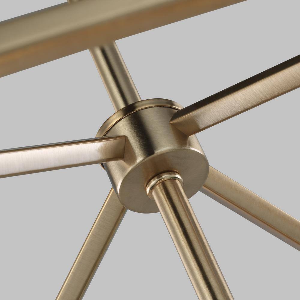 Sleek Farmhouse 8-Light Satin Brass Island Pendant