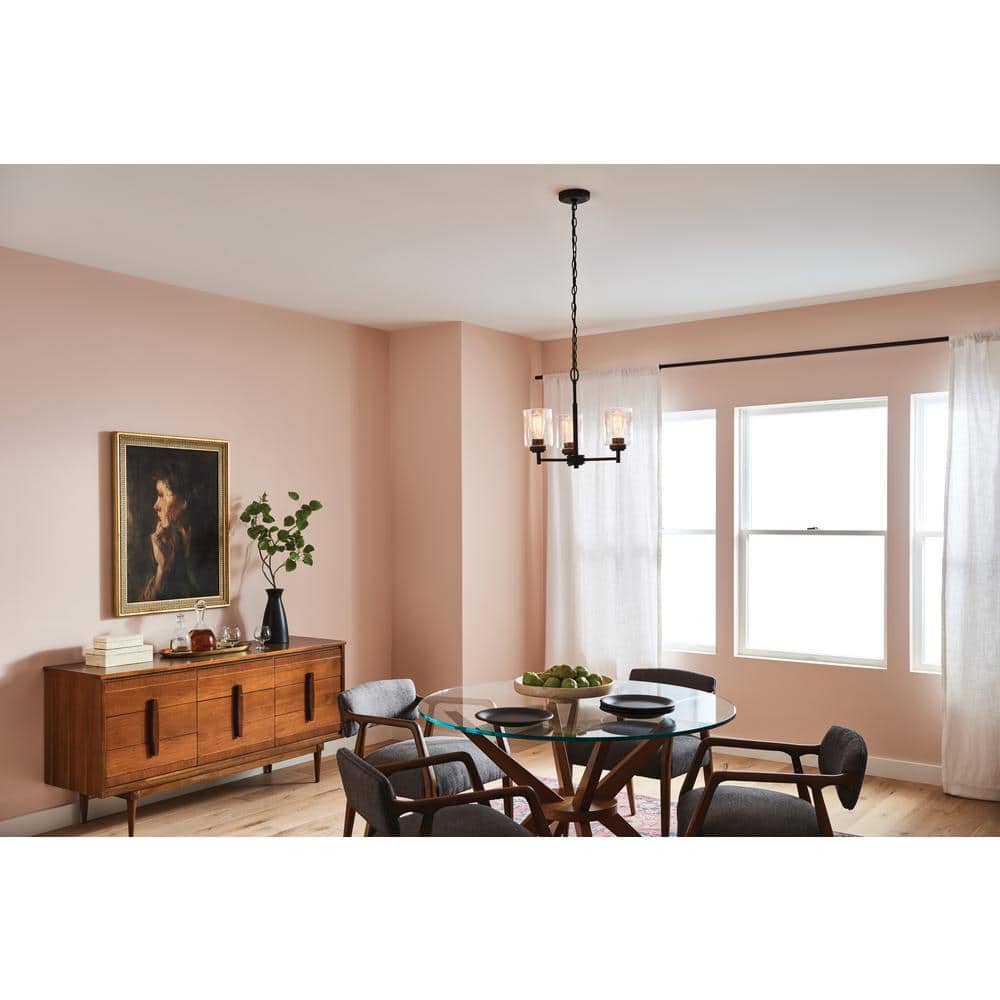 Winslow Bronze 3-Light Mini Chandelier with Clear Glass